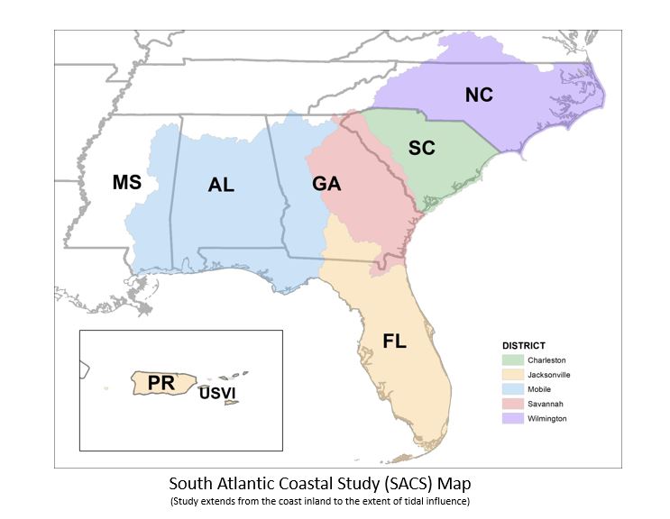 map of South Atlantic Coastal Study area